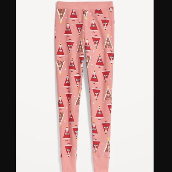 Old Navy Thermal-Knit Pajama Leggings Womens Size Small Pink Combo Christmas - Picture 1 of 10
